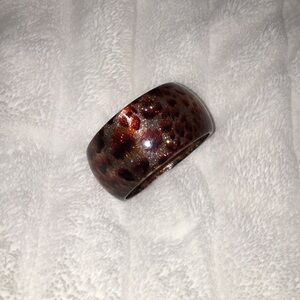 Leopard print glitter resin bracelet